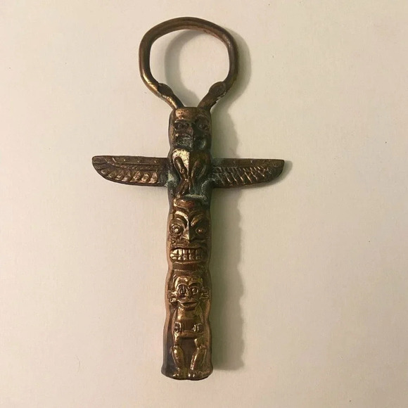 Vintage Totem  Pole Bottle Opener 4.5 Inch Long Souvenir - Picture 5 of 16